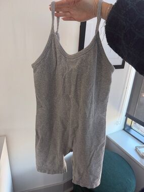 ALO Yoga Gray Ribbed Romper